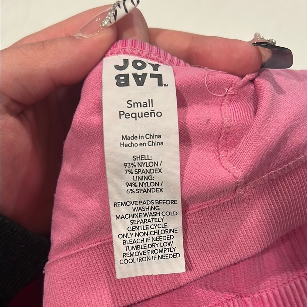 Pink Ribbed Sports Bra - Picture 2 of 3